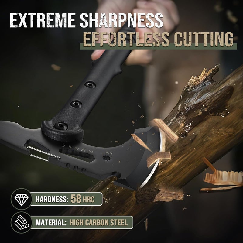 Freelander Hatchet, Sharp Outdoor Axe, Portable Camping Axe with Clip and Sheath, Durable Hatchet for Camping, Hiking, and Outdoor Use with Comfortable Handle, for Men Women - Image 2